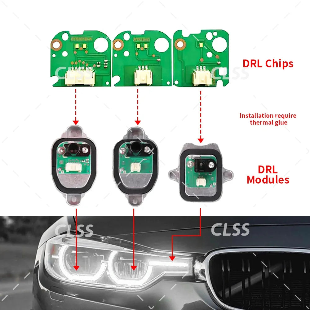 Angel Eyes DRL Boards For BMW 3 Series F30 F31 F35 LCI 2016-2018 LED Headlight Daytime Running Light Chips