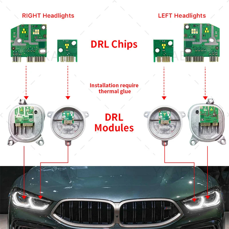 Angel Eye DRL Modules For BMW 8 Series M8 G14 G15 F91 F92 F93 G16 840i M850i Blue Red Daytime Running Light
