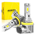 AUXITO 2Pcs Fanless H11 H8 H9 9005 HB3 LED 360 Lighting Head