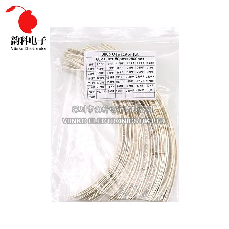 2500pcs 0402 0603 0805 SMD Ceramic Capacitor Assorted Kit 50