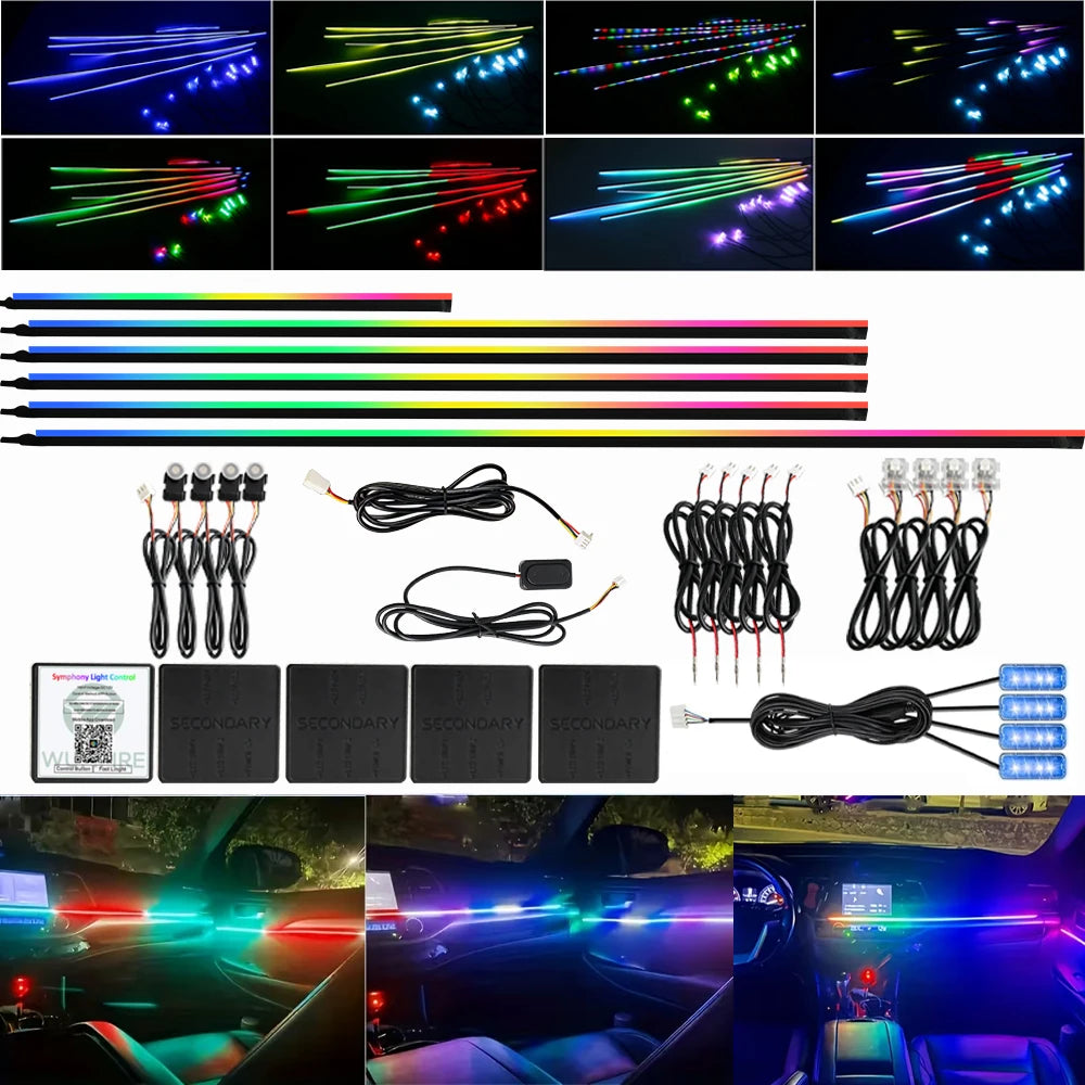 Led Car Ambient Lights 213 64 Color Symphony Streamer Blueto