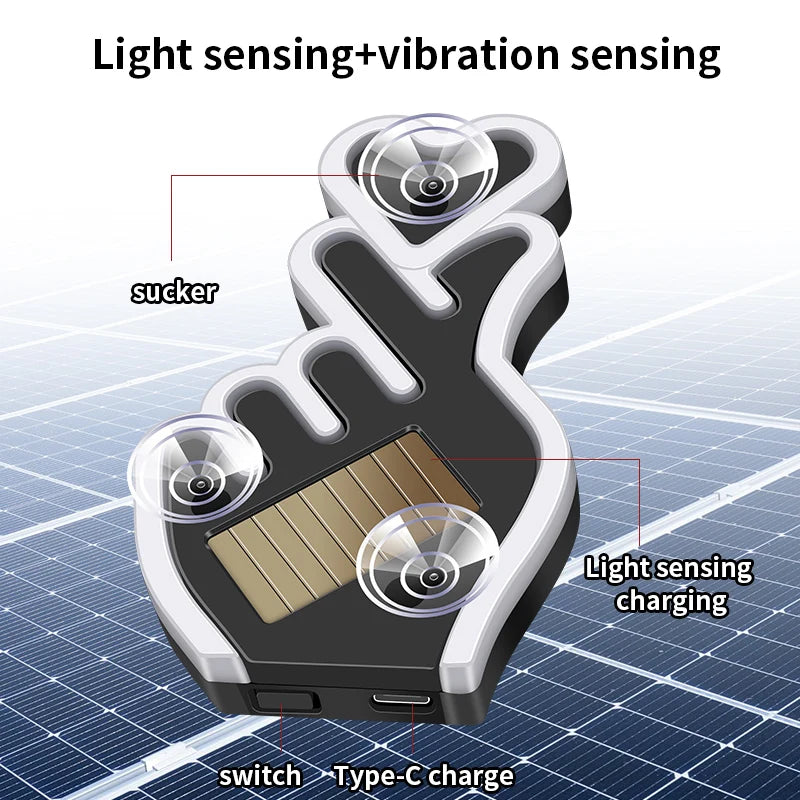 Solar Power Led Finger Heart Shaped Led Ambient Light Suctio