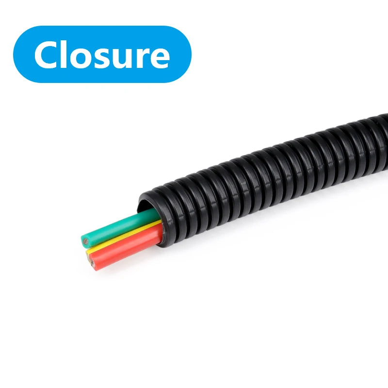 1 10m PP Insulated Corrugated Split Loom Tube AD 7.5/10/11.6/13/28.5/34.5mm for Wire Cable Harness Threading Protection Sleeving