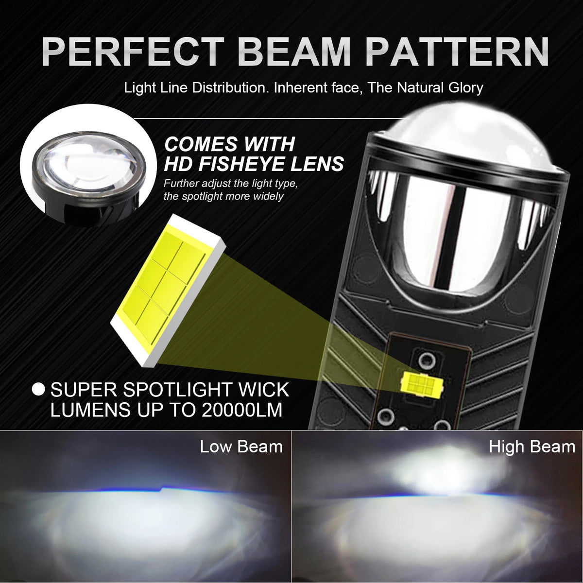 H4 Led Projector Headlights Bi Laser Lenses Mini Headlamps A