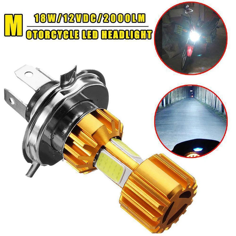 1pcs 12V High Quality H4/HS1 H6/BD20D 18W LED 3 COB Motorcyc
