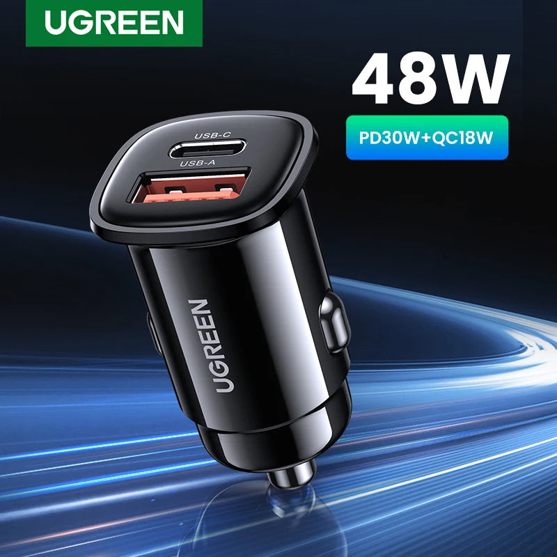 NEW-IN UGREEN USB Car Charger 30W Quick Charge 4.0 QC4.0 QC3