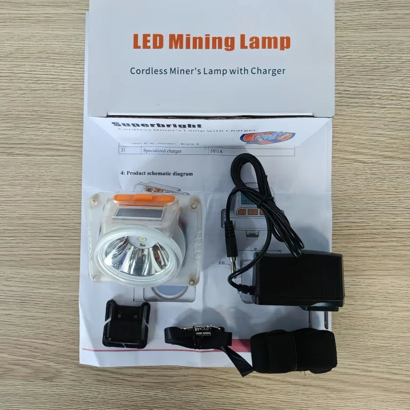 Waterproof Explosion-Proof Mining Lamp Ip67 2 18650 Lithium Battery 6600mah Large Display Headlight For Outdoor Exploration