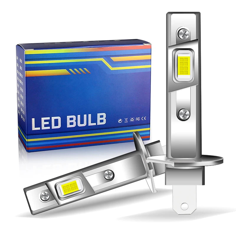 2PCS 20000LM H1 LED Headlight Bulb H1 LED Canbus Car Head Fog Light 6500K White 12V 60W No Fan for Volkswagen VW For Kia