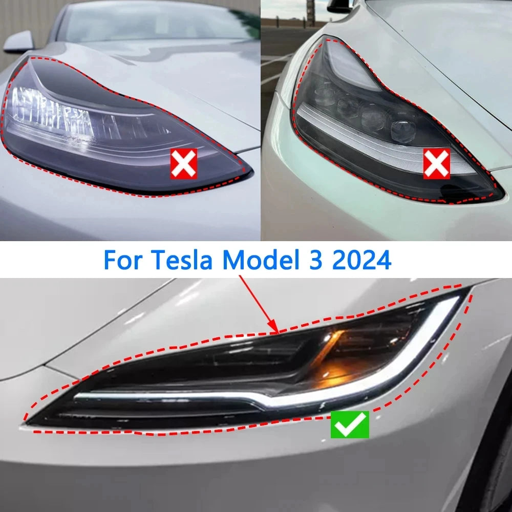 Angel Eyes for Tesla Model 3 Highland 2024 2025 DRL RGB Multicolor LED Daytime Running Lights RGB RGBW