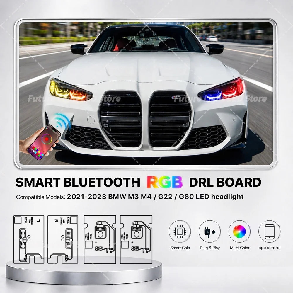 DRL Modules Multicolor Plug and Play For BMW M3 M4 G80 G82 4 Series G22 G23 G26 21-24 APP Control Daytime