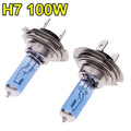 2Pcs Car Auto Lamps Halogen Lamp Super Bright Halogen Car Headlight Super LED Bulbs White 12V H1 H4 H7 Headlamps Kit 100W 6000K