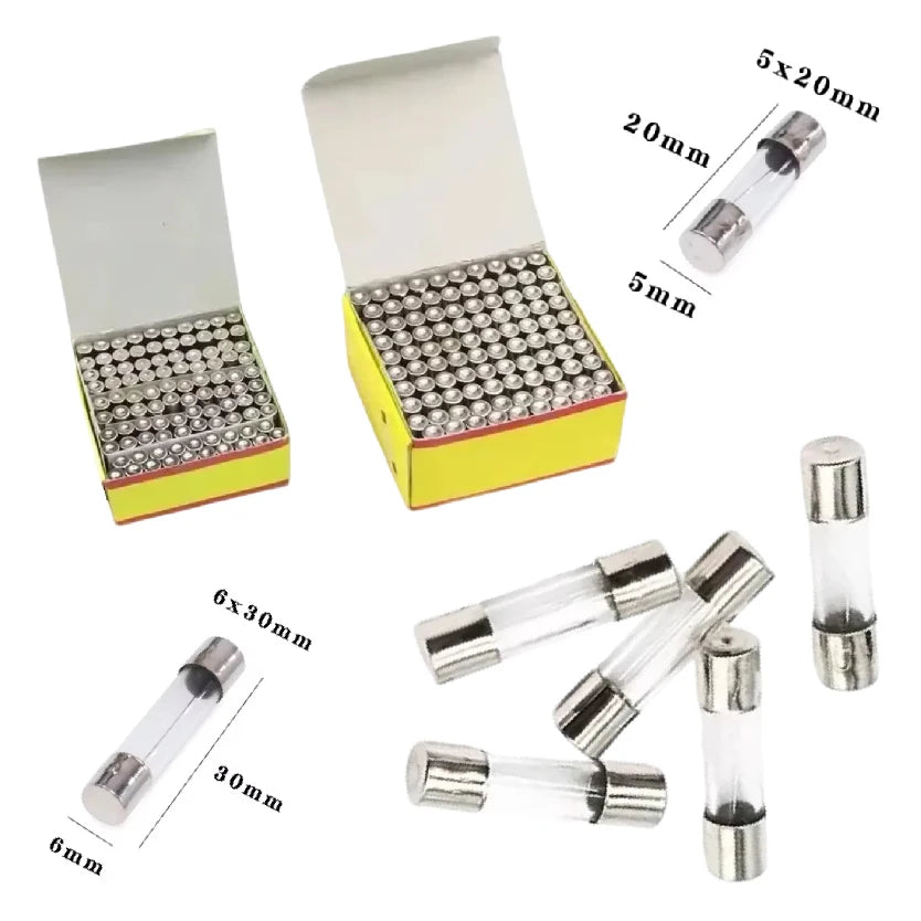 0.1A -30A 5x20mm 6x30mm Quick Blow Glass Tube Fuse Assorted 