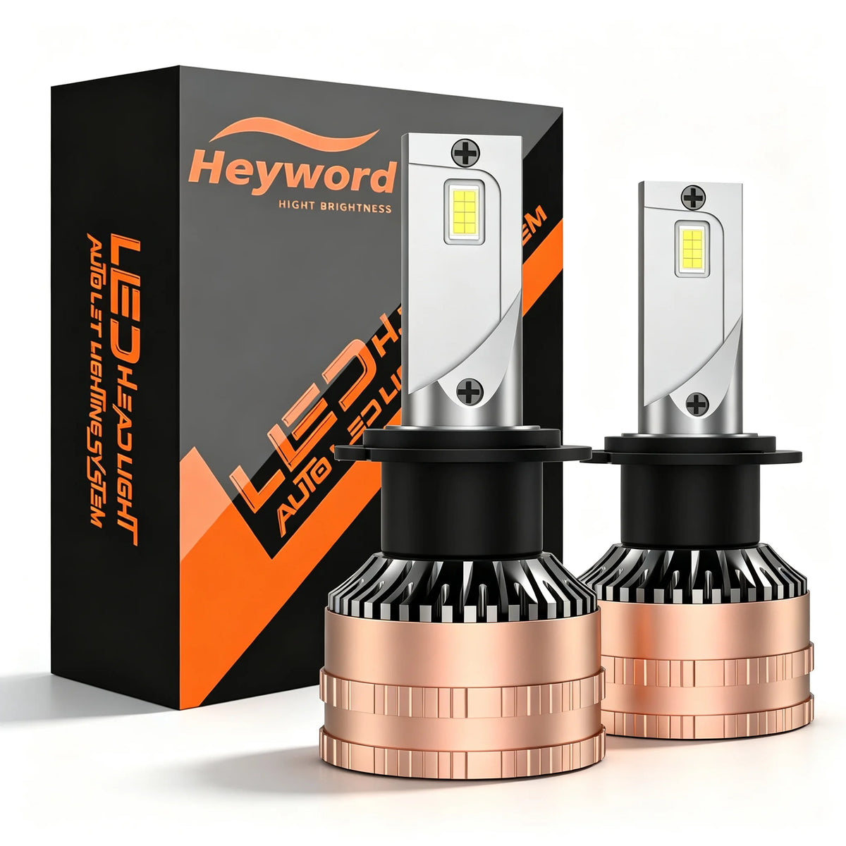 Heyword 2pcs H1 H3 H4 H7 LED H8 H11 9005 HB3 9006 HB4 9012 H
