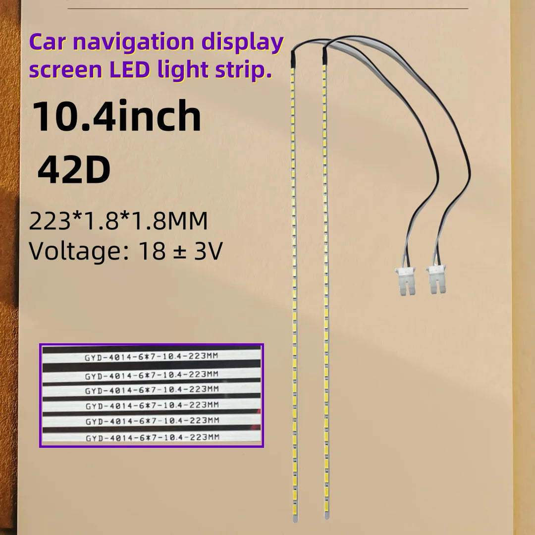 2PCS LED Backlight Strips for 7-inch 8-inch 9-inch 9.7-inch 10.4-inch Car Navigation Displays or Automotive Interior Lightin
