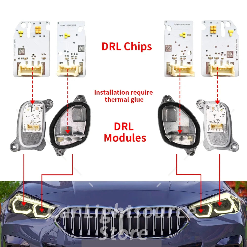 Angel Eyes DRL Boards For BMW 1 2 Series F40 F44 118i 218i M235iX 2019-2022 LED Headlight Daytime Running
