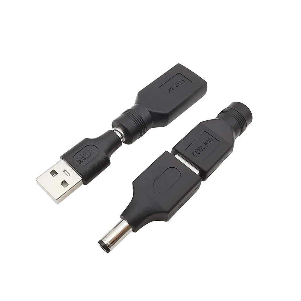 1/2/5Pcs 5.5 2.1mm Female Jack Socket to USB 2.0 Type A Male