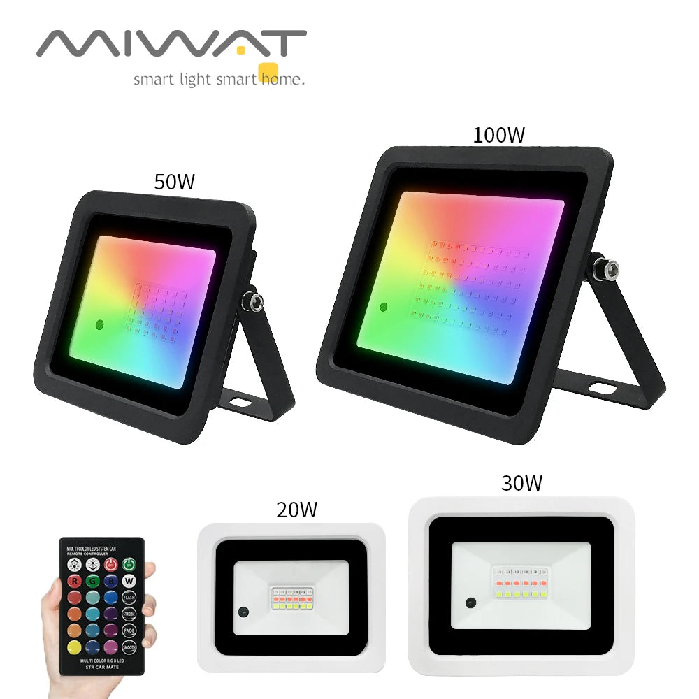 RGB Flood Light 100W 50W 30W 20W RGB Reflector IP68 Waterpro