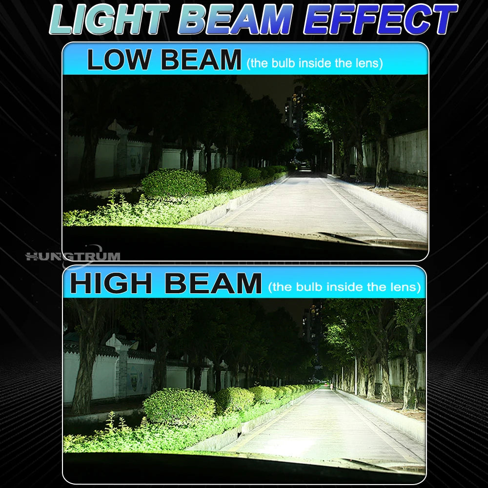 H4 Bi LED Projector Headlights Bulbs 500000LM Powerful Led C