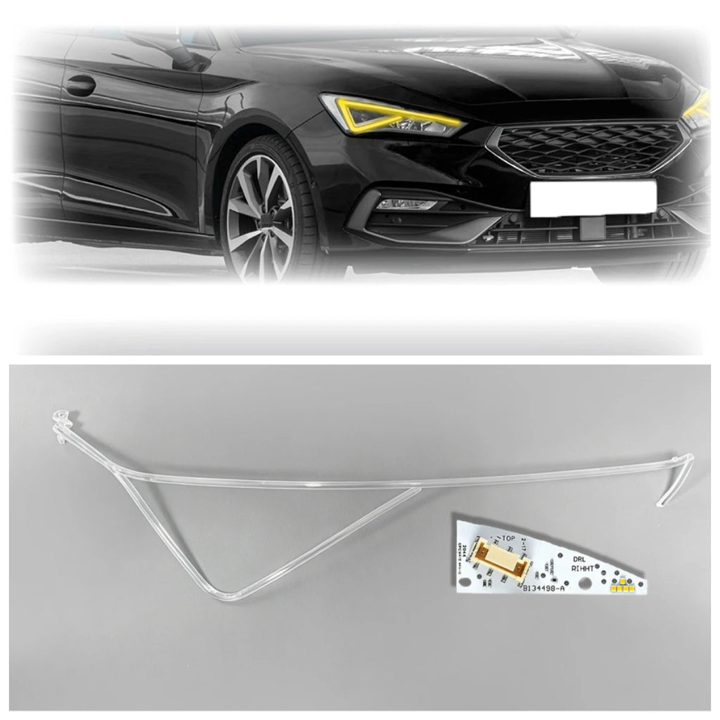 Angel Eye LED DRL Light Guide Strip Tube PCB Chip Board Daytime Running Light For SEAT Leon 2021-2023