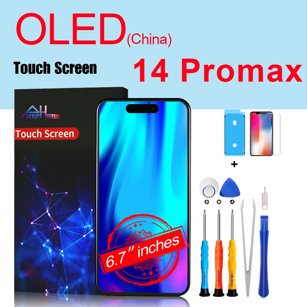 PINZHENG High Quality Screen INCELL LCD OLED For iPhone 14 Pro 15 Plus 13 Pro Max Display For iPhone Replacement With Tools