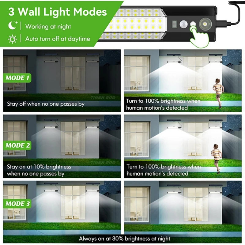 316/158 LED Solar Motion Sensor Light Outdoor Waterproof 7 M
