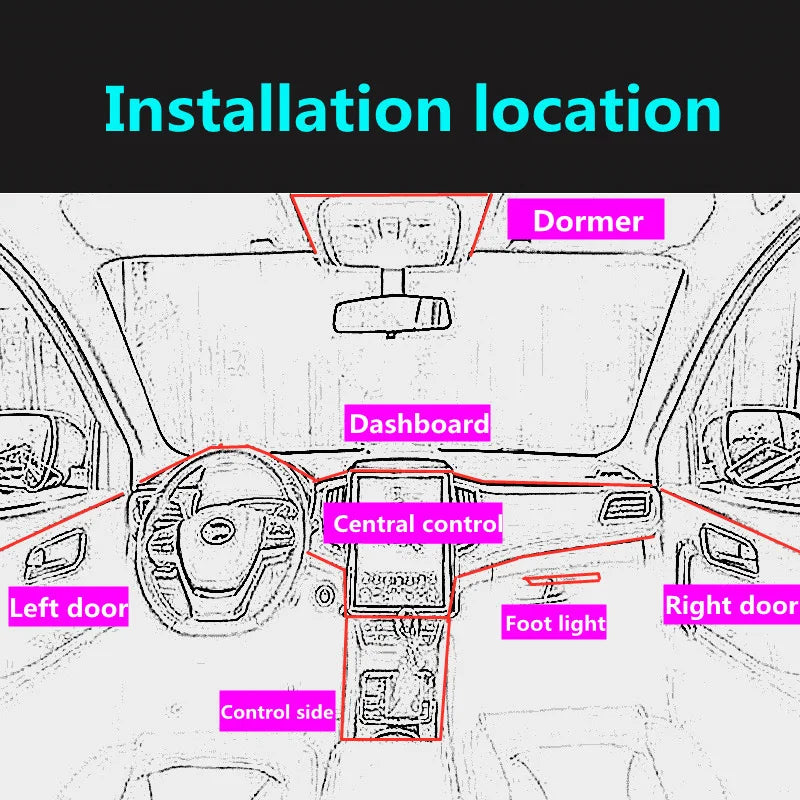 Car Interior Decorative Lamps Strips Atmosphere Lamp Cold Li