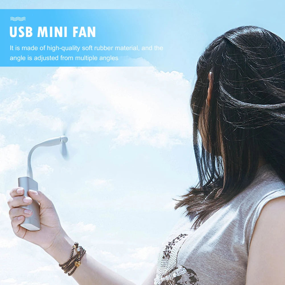 Mini USB Fan Flexible Bendable Cooling Fan For Power Bank La