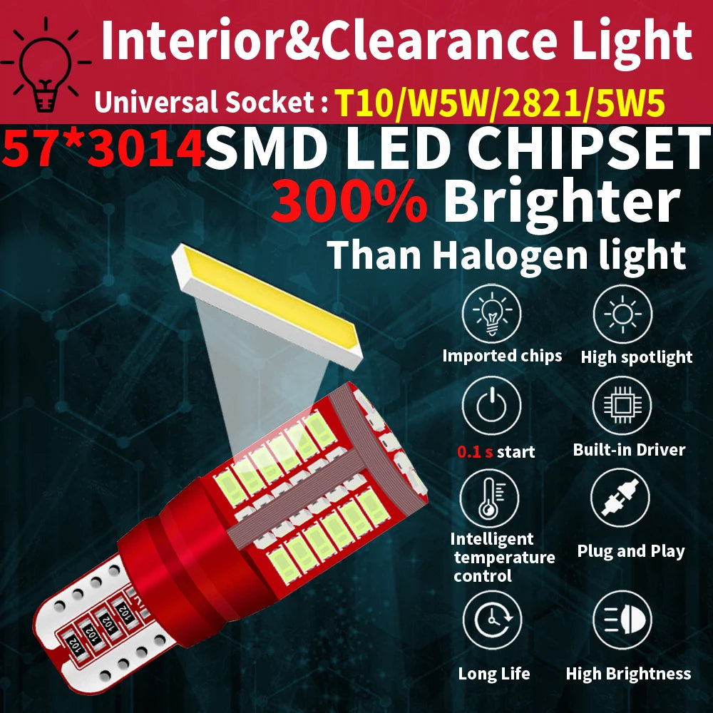 4x T10 LED W5W Canbus Light Bulb Car Clearance Interior Read