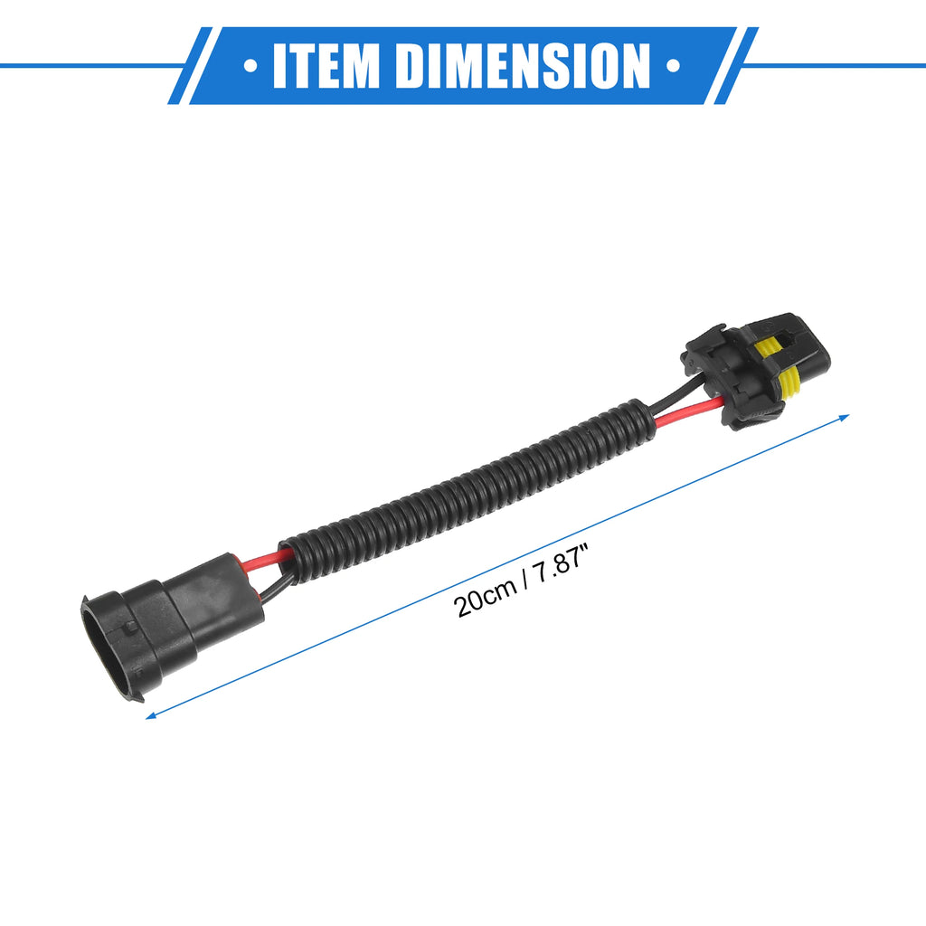 UXCELL 2Pcs H8 H9 H11 Male to 9006 HB4 Female Extension Conv