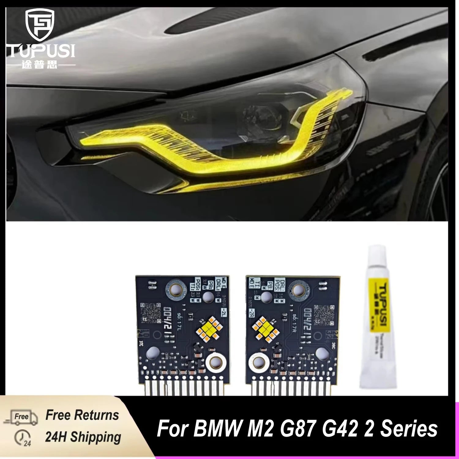 DRL Color Changing Chip For BMW 2 Series G42 M2 G87 2022-2025 Daytime Running Light Module Yellow Retrofit