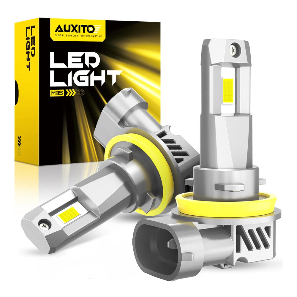 AUXITO 2Pcs H11 Turbo LED Canbus H8 HB3 9005 9006 HB4 LED He
