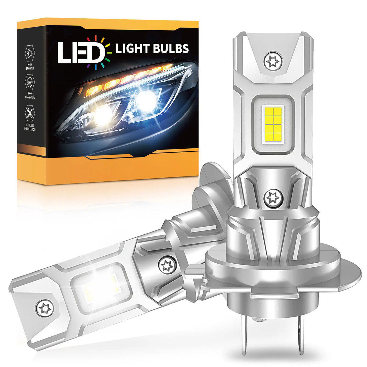2pcs H7 LED Car Headlight Bulbs 38000ML 1 1 Mini Size 6500K 