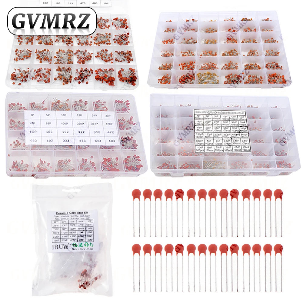 300PCS 960PCS 3600PCS Ceramic Capacitors Kit Electronic Comp