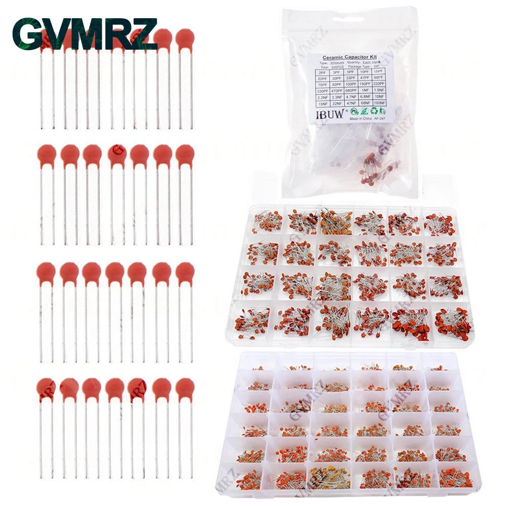 300PCS 960PCS 3600PCS Ceramic Capacitors Kit Electronic Comp