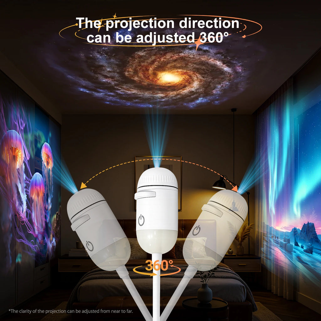 2 In 1 Usb Star Projector Lamp Manual Focus Adjustable Proje