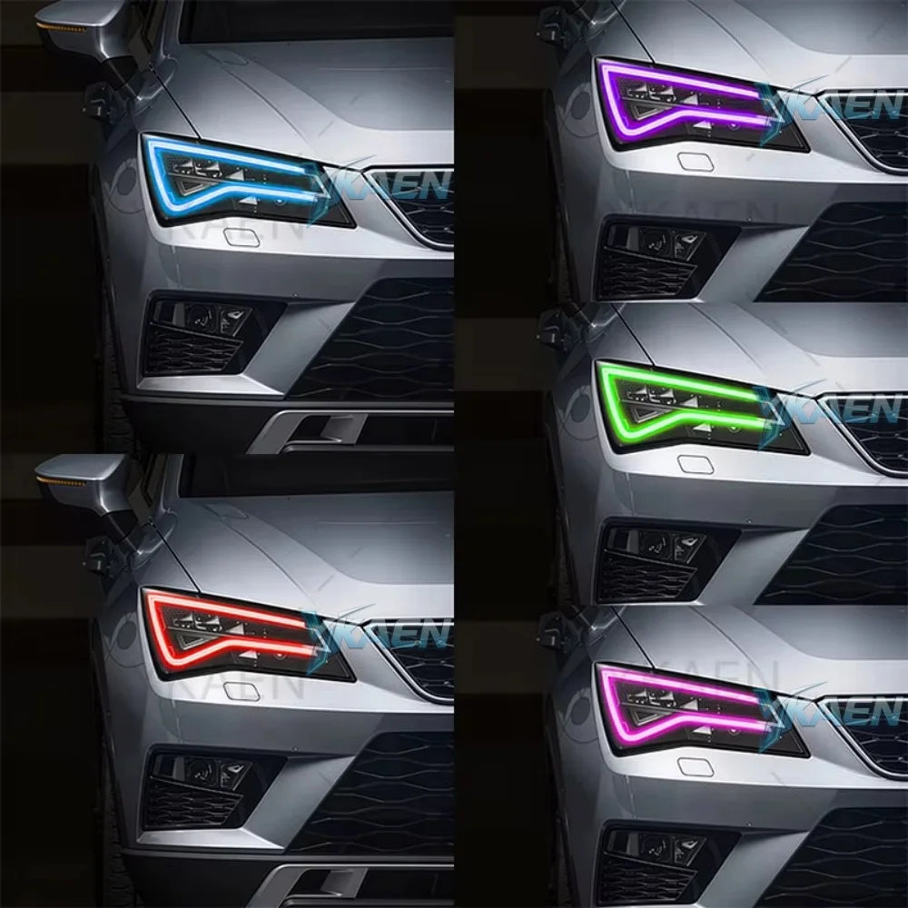 Angel Eyes DRL Boards For SEAT Ateca 2016-2019 Daytime Running Light Turn Signal Chip Module Red Blue Amber