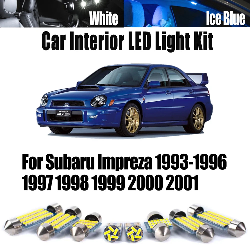 9-Piece LED Interior Light Kit for Subaru 1993-2000 - Canbus Error-Free Interior Bulbs