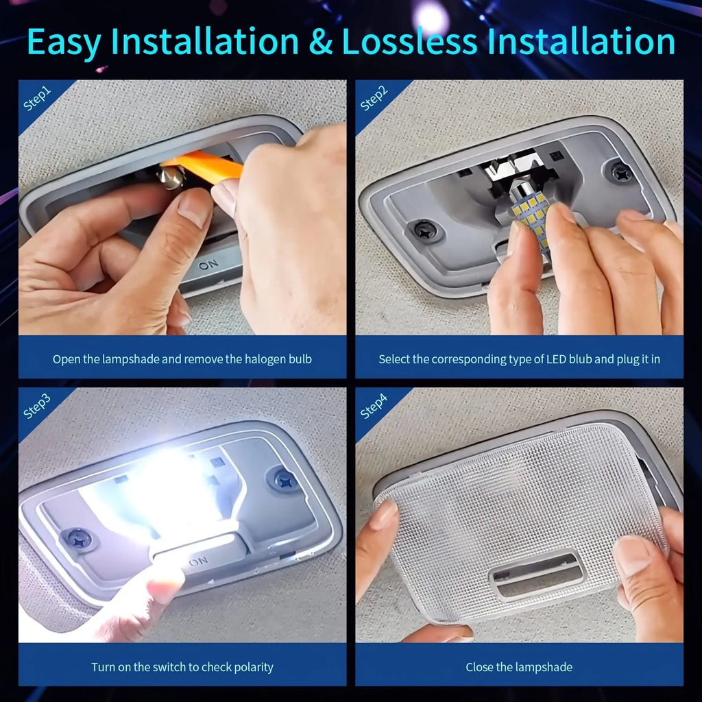 42Pcs T10 5050 Car LED Light Bulb Interior Dome Trunk Licens