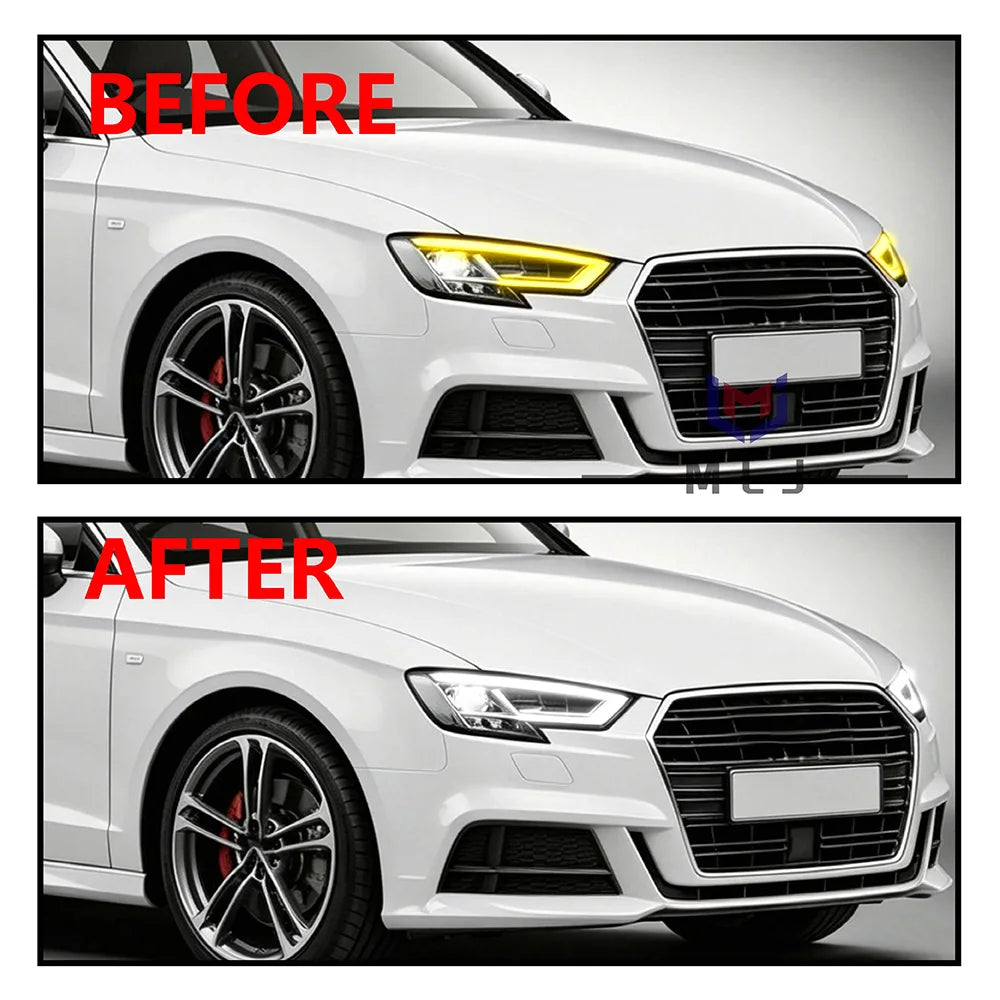 Headlight Daytime Running Lamp Tube For Audi A3 S3 2017-2019 8V Facelift Matrix Replacement DRL Angel Eyes
