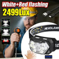 New 2000LM Ultra Bright 9 LED Headlamp USB C Rechargeable He