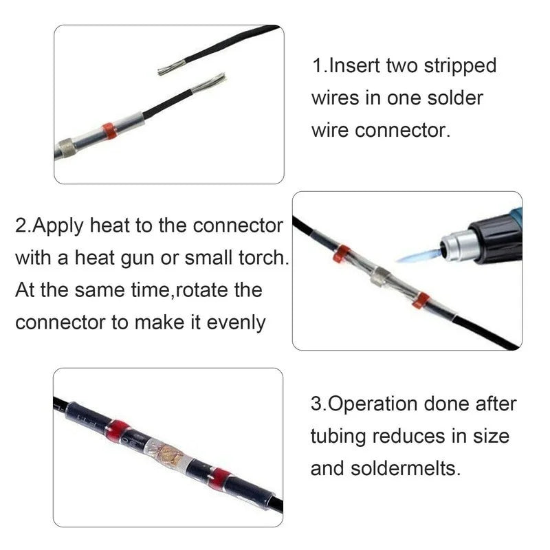 26-10AWG Wire Connector Heat Shrink with Solder Splices Wate