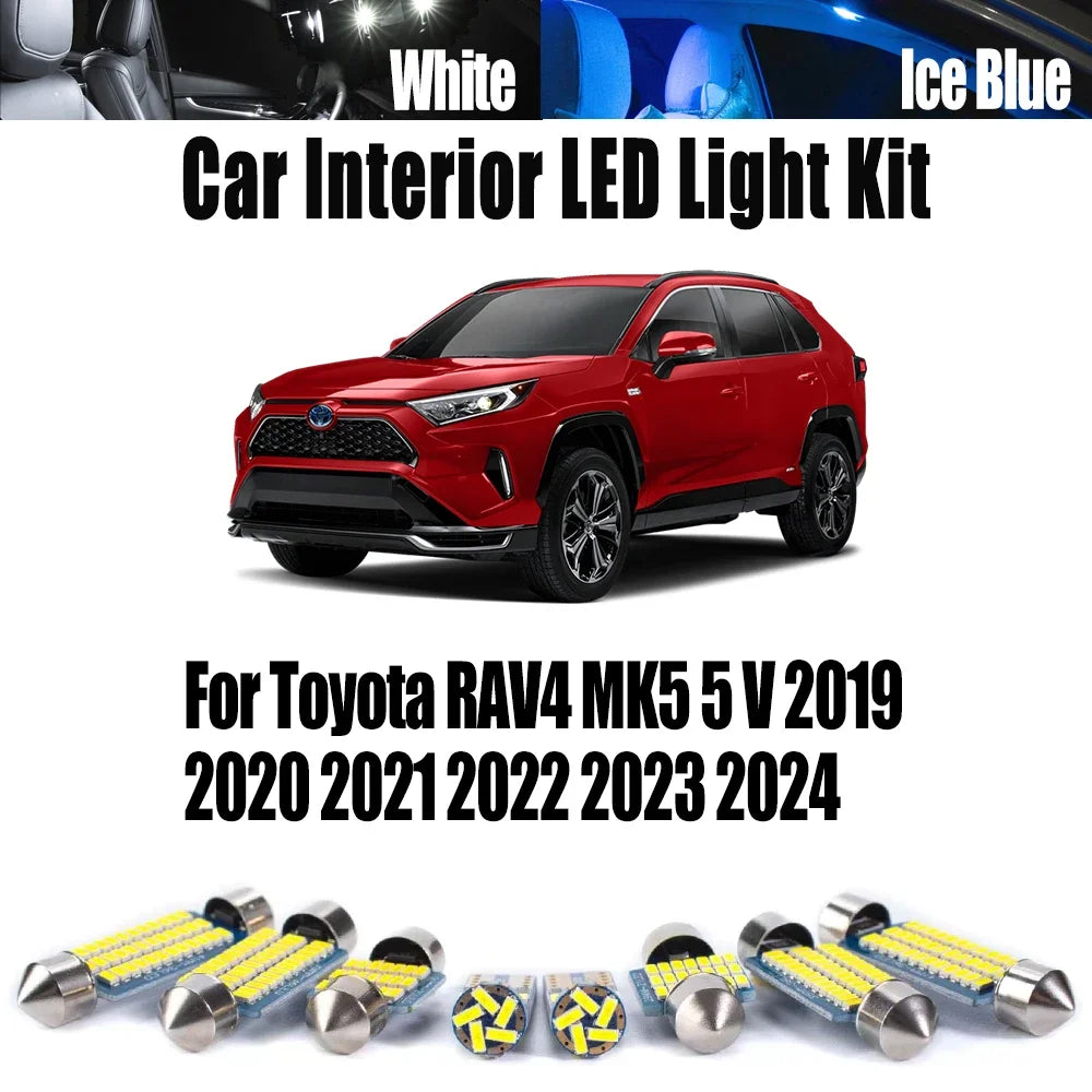 10-Piece LED Interior Light Kit for Toyota RAV4 MK5 - Canbus Error-Free Interior Bulbs