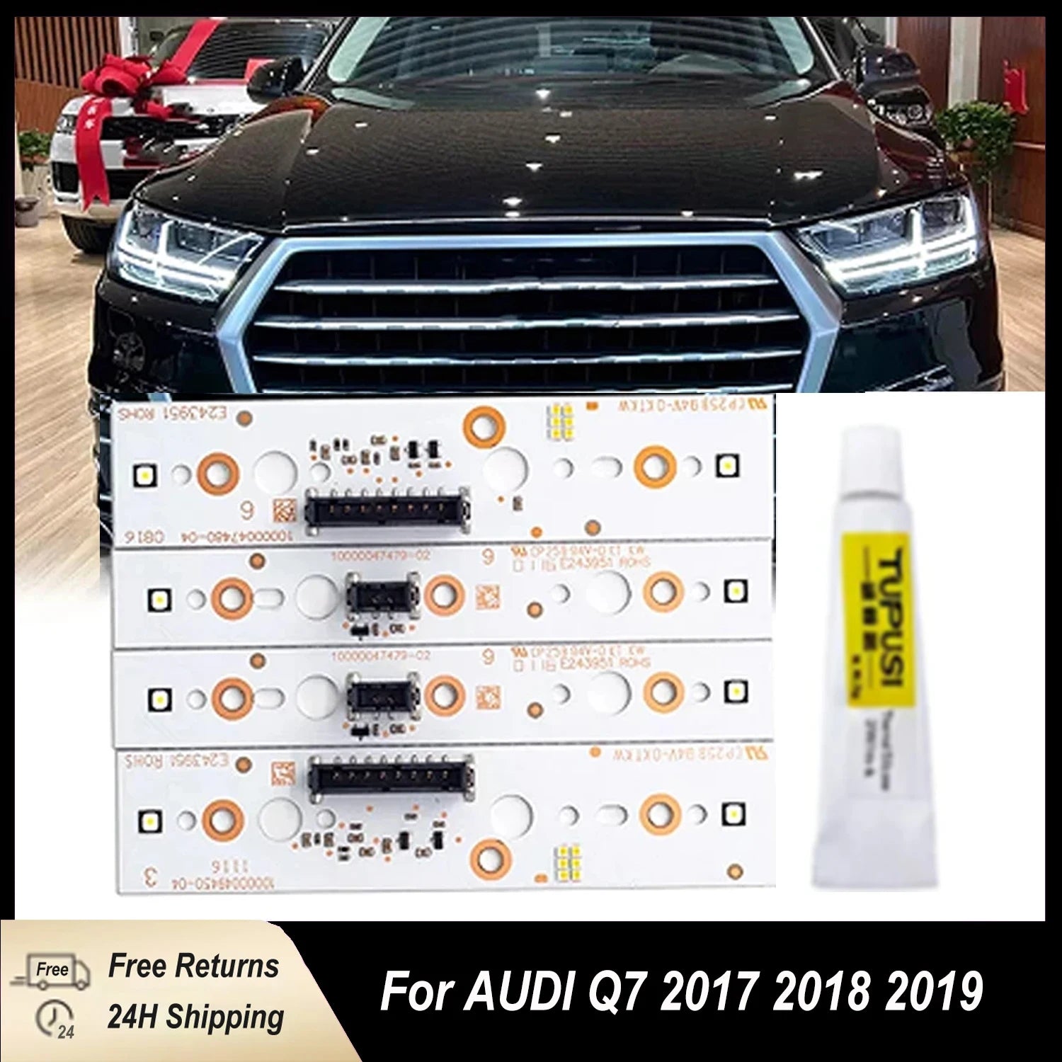 DRL LED Board For 2017 2018 2019 AUDI Q7 Light Daytime Running Right Module Turn Signal Lamps LED