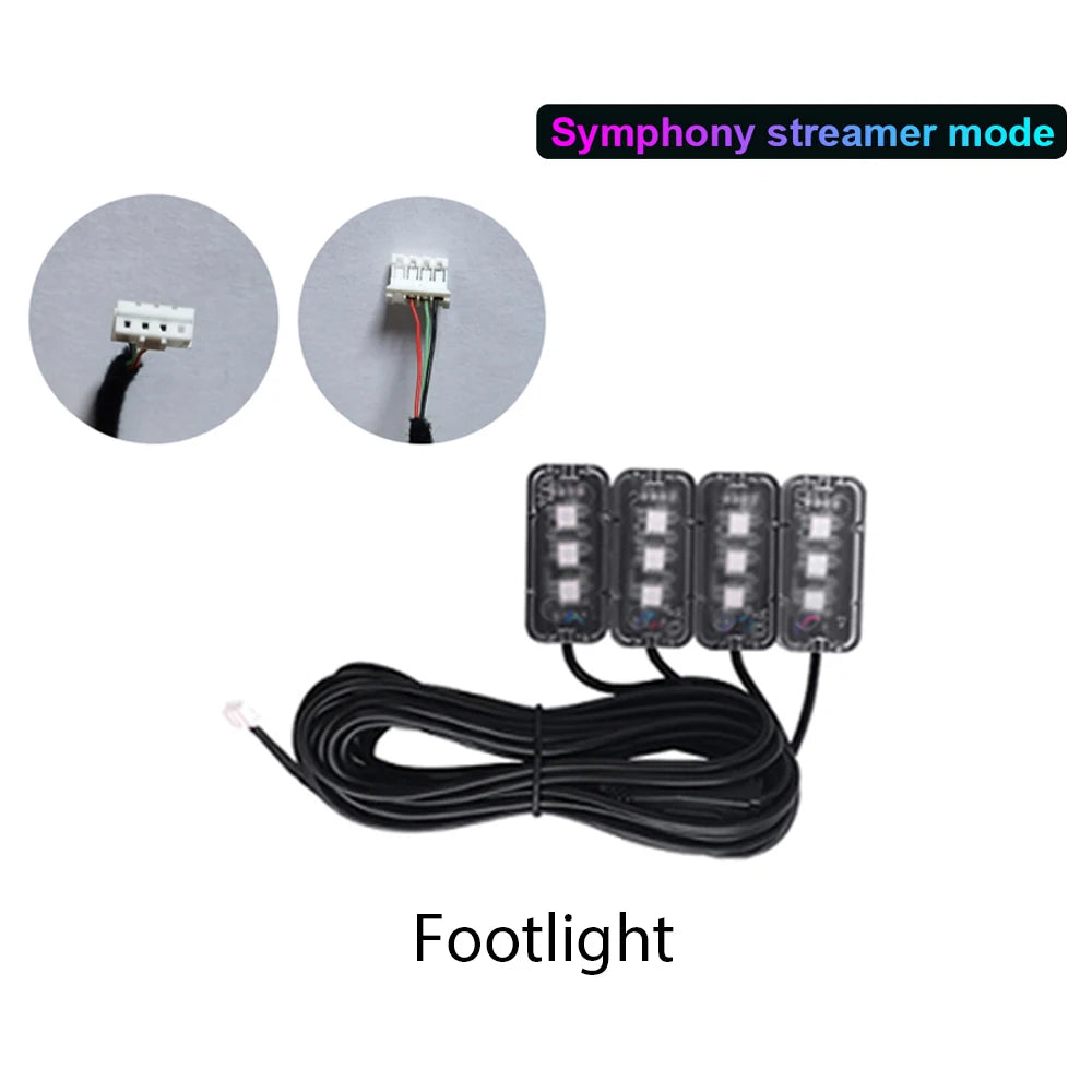 18 in 1 Symphony Full Colors Streamer Car LED Ambient Light Parts Replacement Accessories (3 Wires 3 Pins)