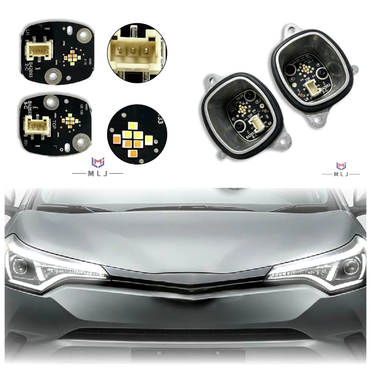 Angel Eye LED DRL Turn Signal Light Source Module Headlight Replacement Spare Part for Toyota