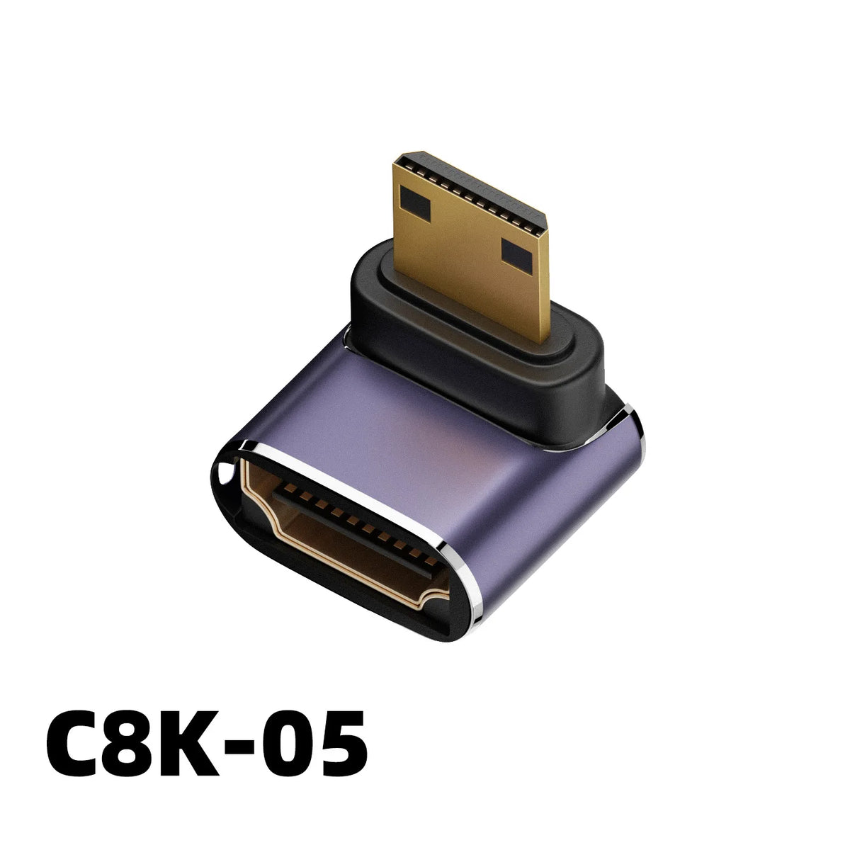 360 Degree Angled U-shaped L Converter Mini HDMI Male to HDMI-compatible 2.1V Female Extension 4K 5K 3D UHD 8K 60Hz Adapter