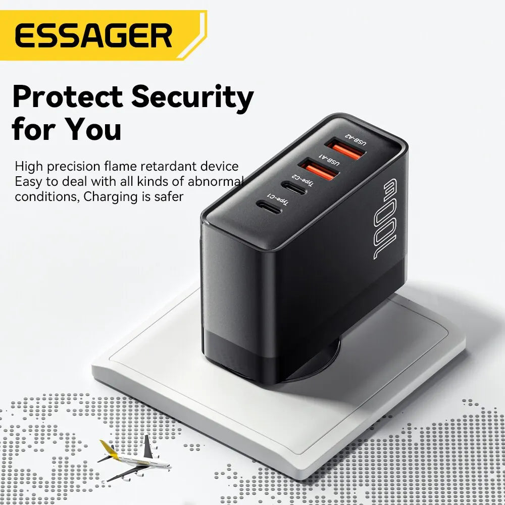 Essager 100W GaN USB Type C Caricabatterie PD QC Quick Charg