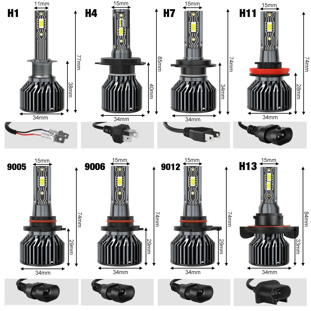 XSTORM Car Headlight H1 H4 H7 LED H8 H11 9005 HB3 9006 HB4 9