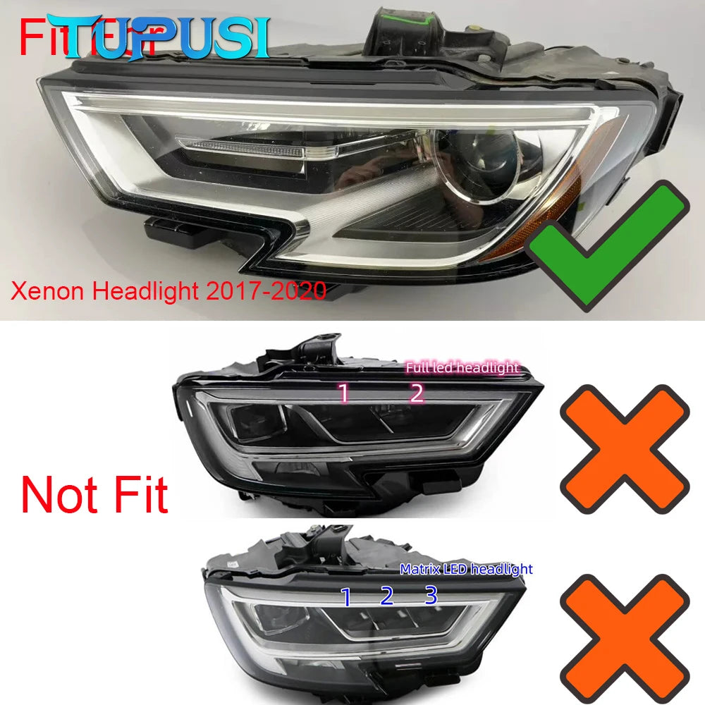 Xenon Headlight DRL Daytime Running Light LED Light 8V0998473 8V0998474 for AUDI S3 A3