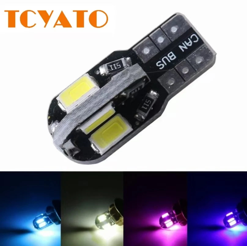 TCYATO 10PCS W5W T10 LED Bulbs Canbus 8SMD 12V LED Car Inter